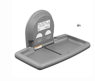 Koala Kare KB300-01SS Horizontal Baby Changing Station, Surface-Mounted, Grey with Stainless Steel Veneer (Formerly KB200-SS)